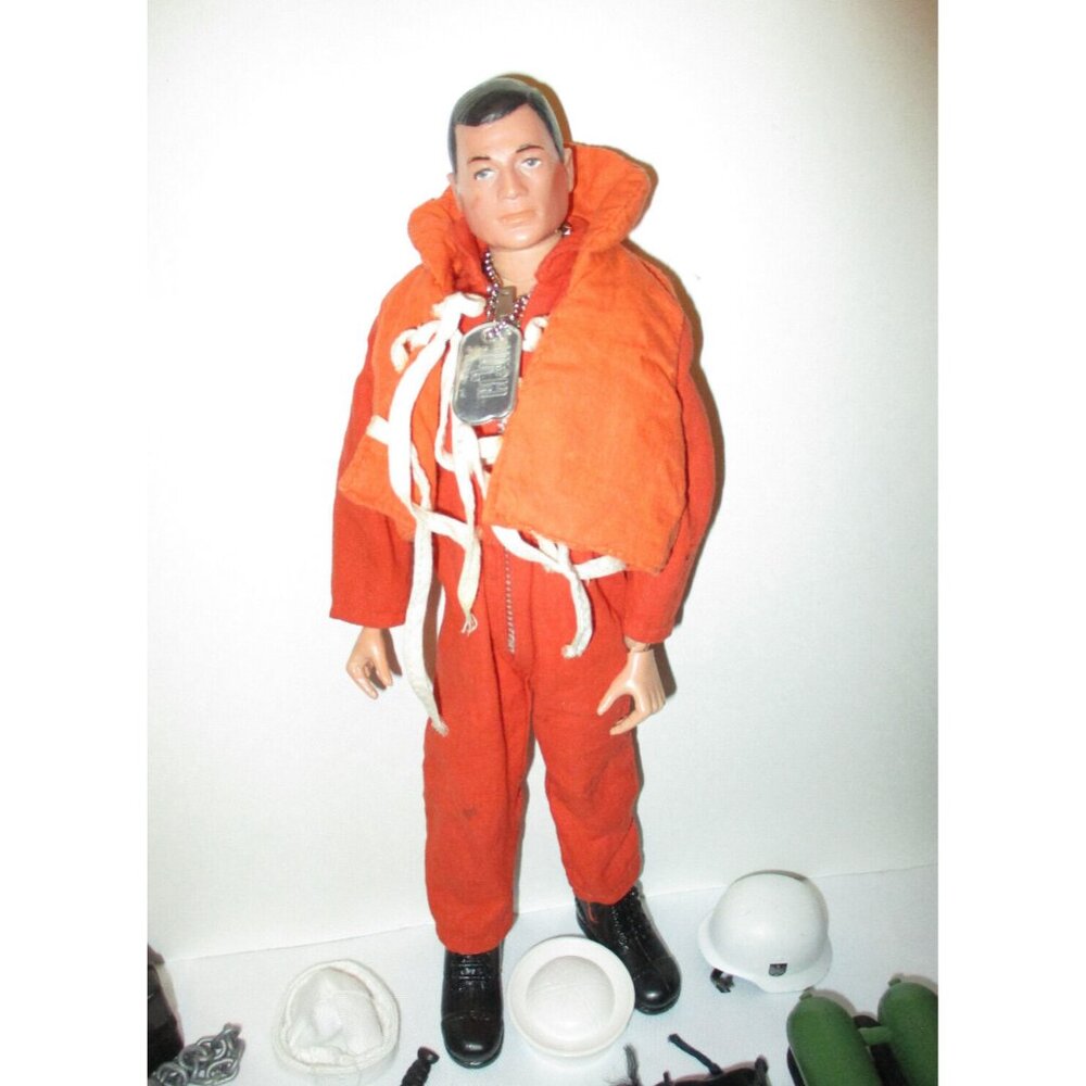 Vintage 1964 12 inch GI Joe Doll Figure with Life Vest, Dog Tags and Accessories - Picture 2 of 16